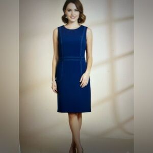Tommy Hilfiger Top Stitch Blue Sleeveless Sheath Dress
Womens size 10